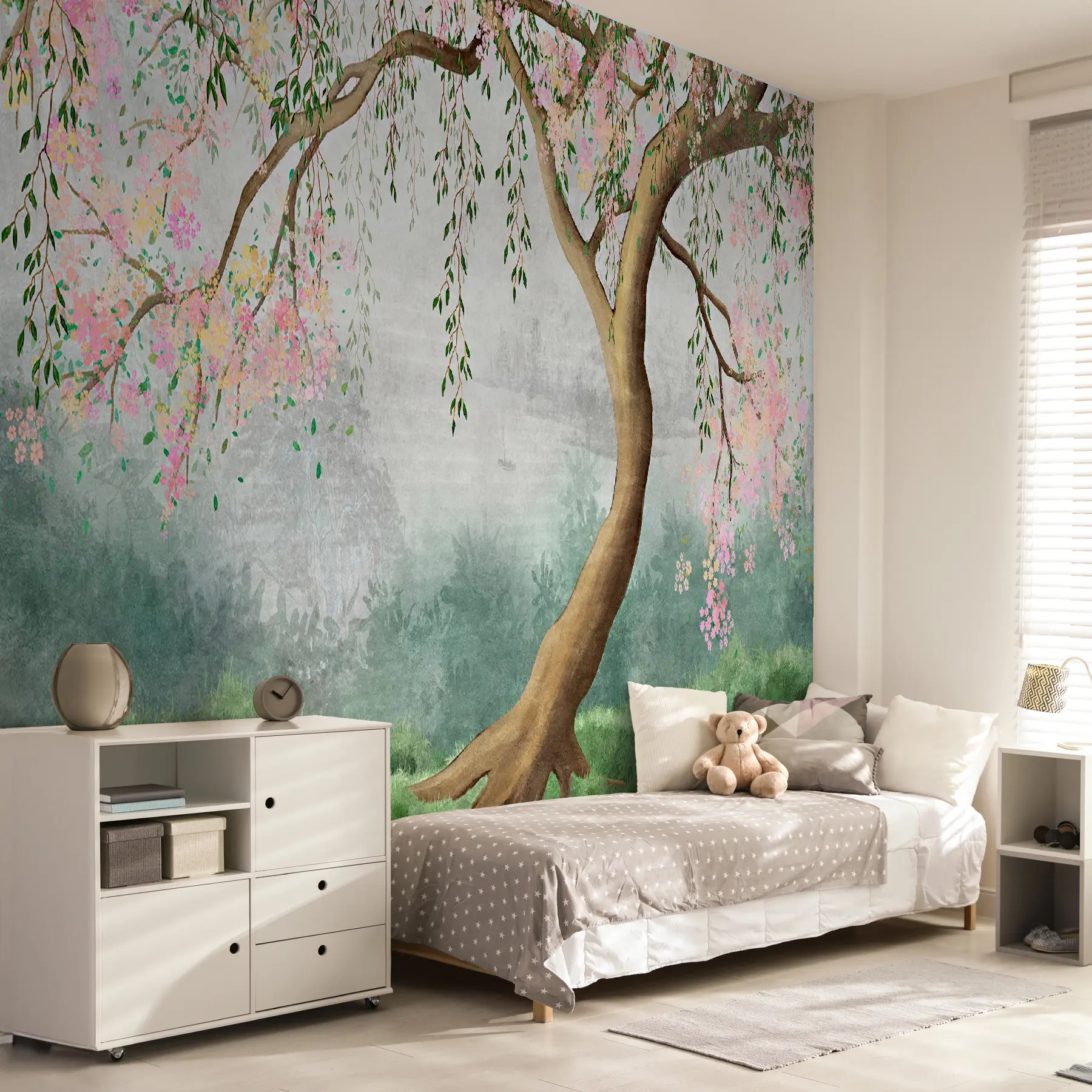 Papier peint Arbre en fleurs sur la colline u93587