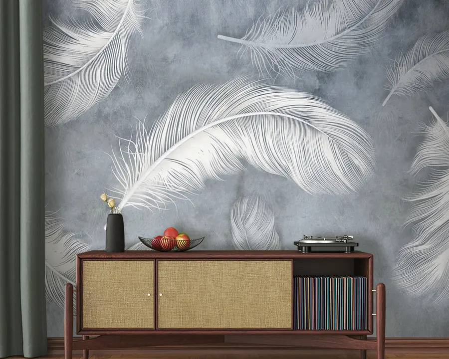 Papier peint Organisme, brindille et plume u93395