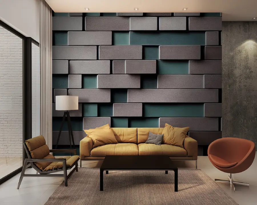 Papier peint Propriété, rectangle et azur u93411