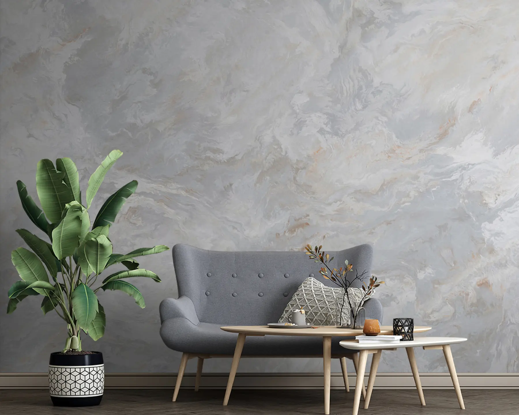 Papier peint Mélange de gris et de marron u93434