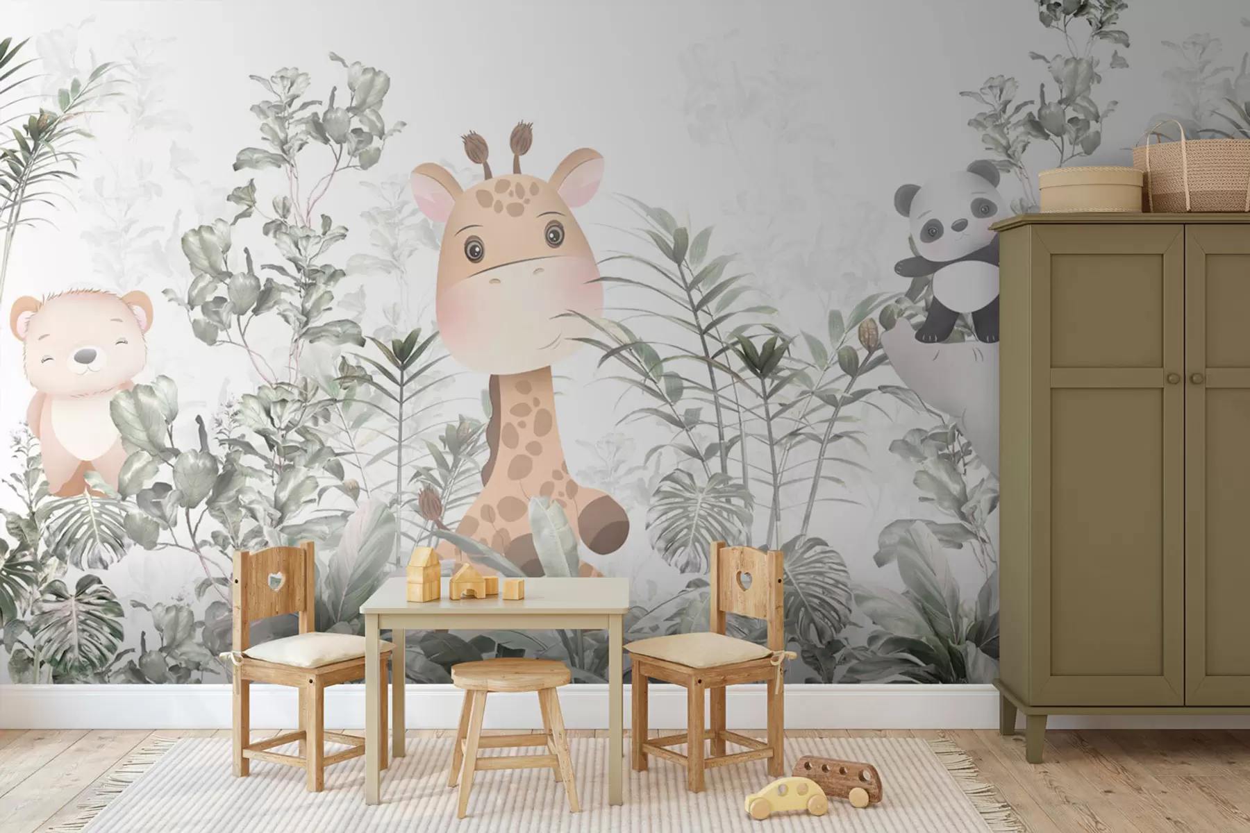 Papier peint Animaux mignons parmi les arbres u78591
