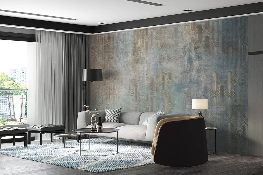 Papier peint Motif arqué sur le mur de grunge u73973