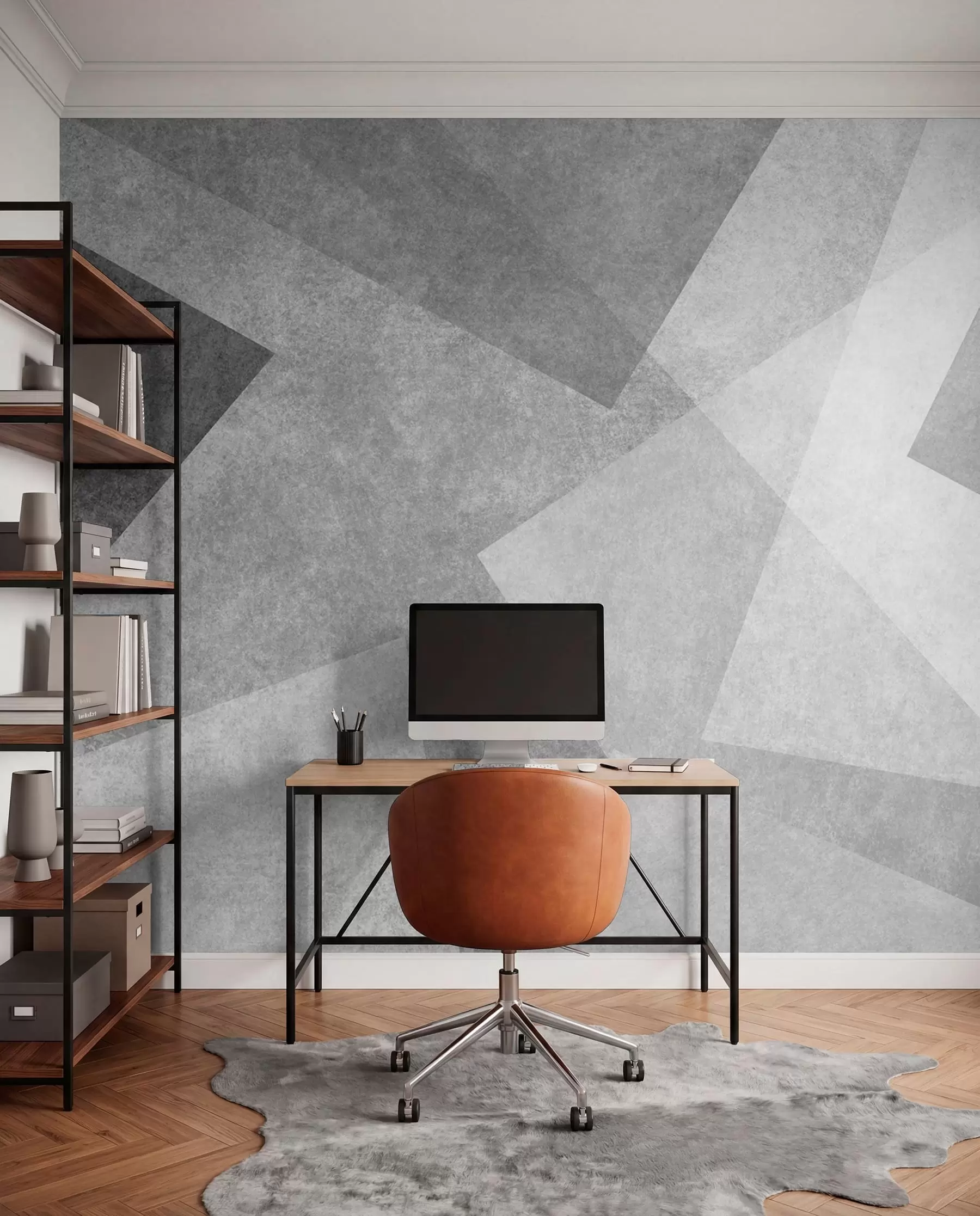 Papier peint Plans de triangles gris u74057