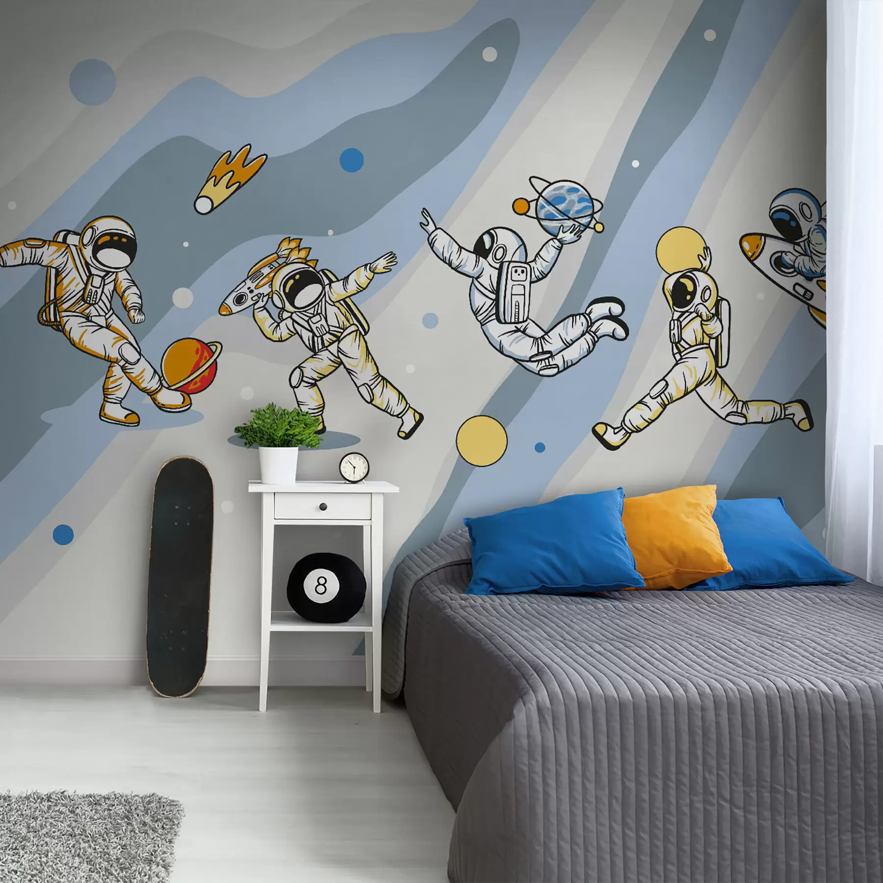 Papier peint Cours sportifs avec des astronautes u93828