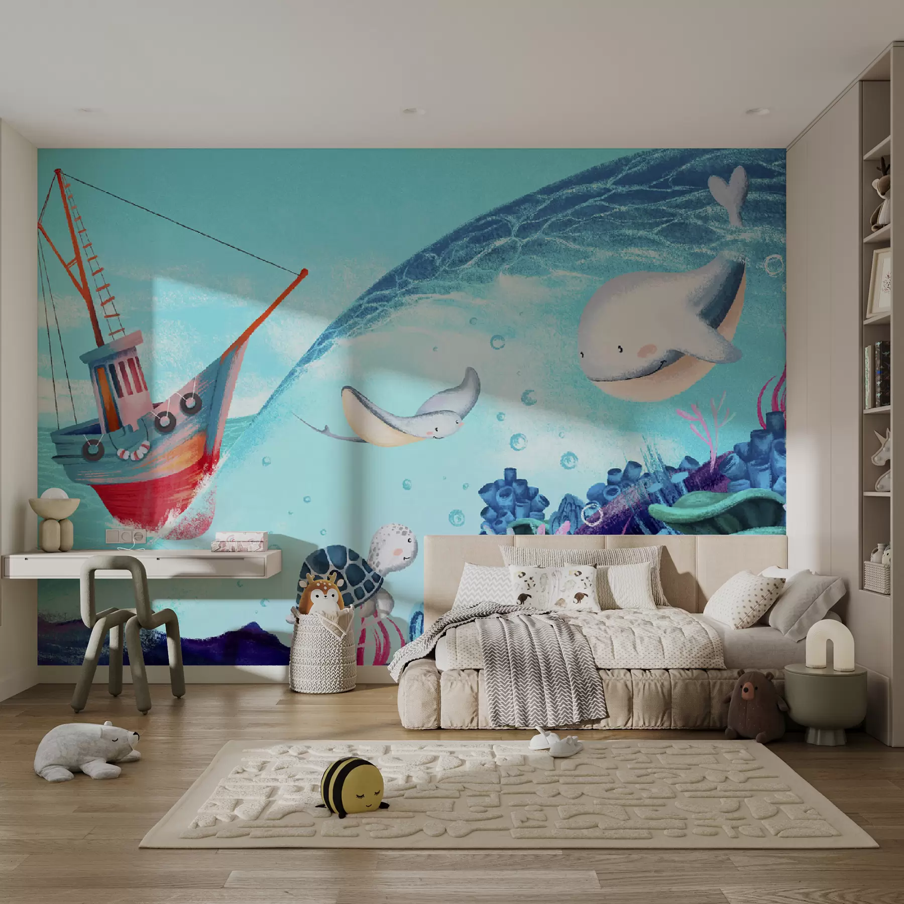 Papier peint Monde sous-marin avec des animaux marins u78694