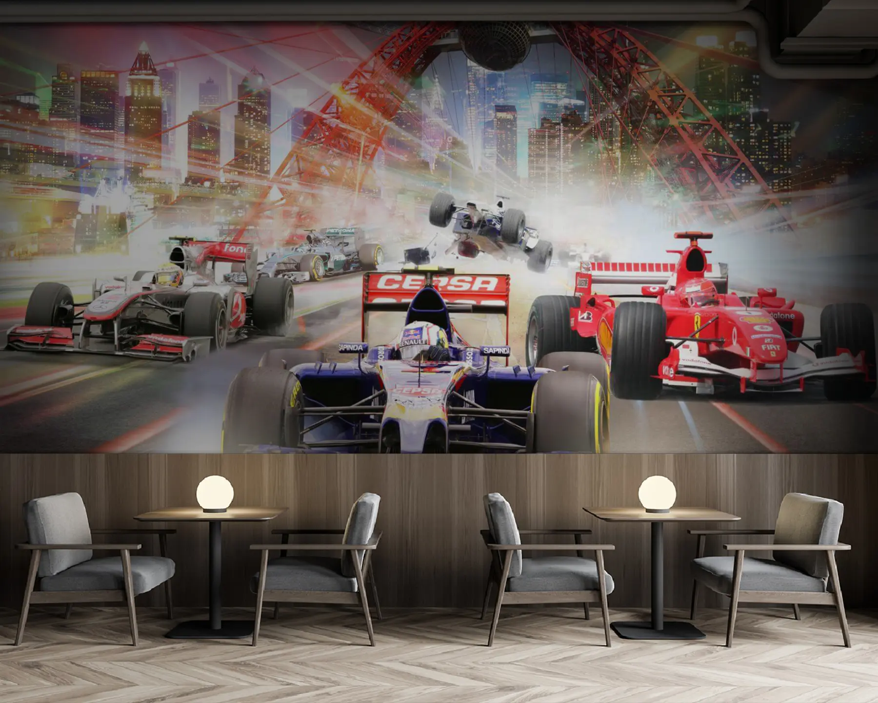 Papier peint Vertébré, azur et bleu u64439