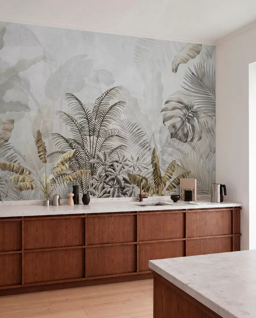 Papier peint Jungle en gris chaud u71284