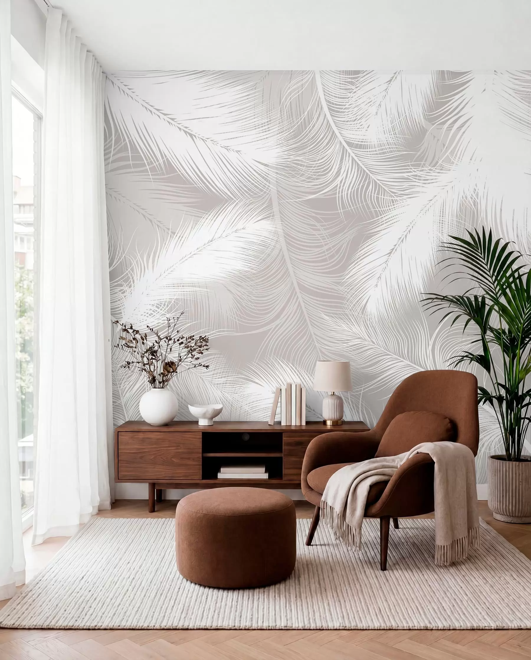 Papier peint Entrelacs de plumes u74474