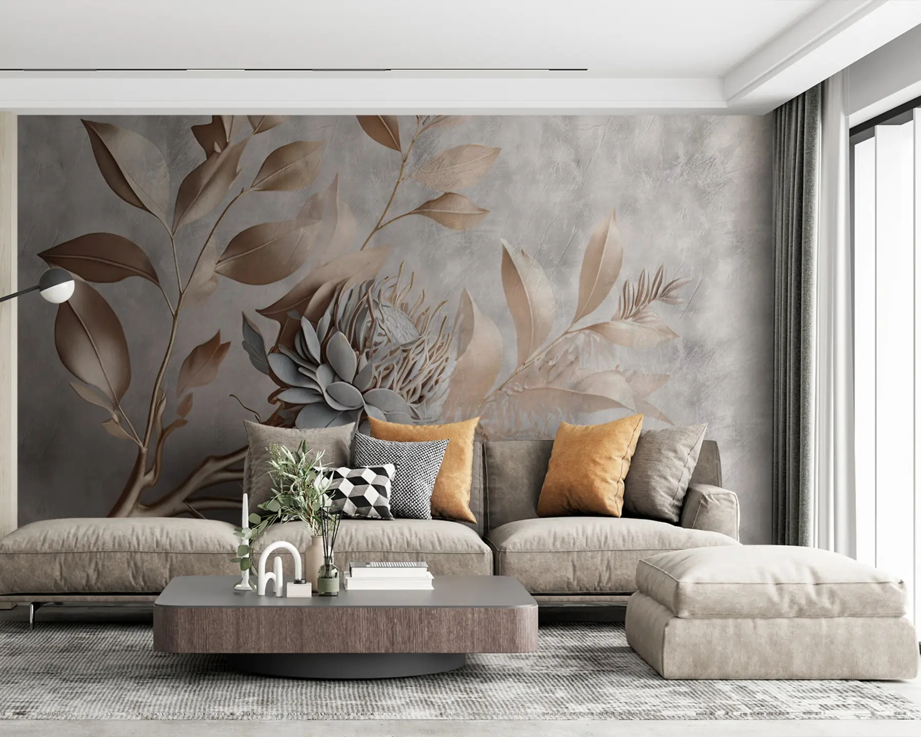 Papier peint Une grande branche de couleurs u93939