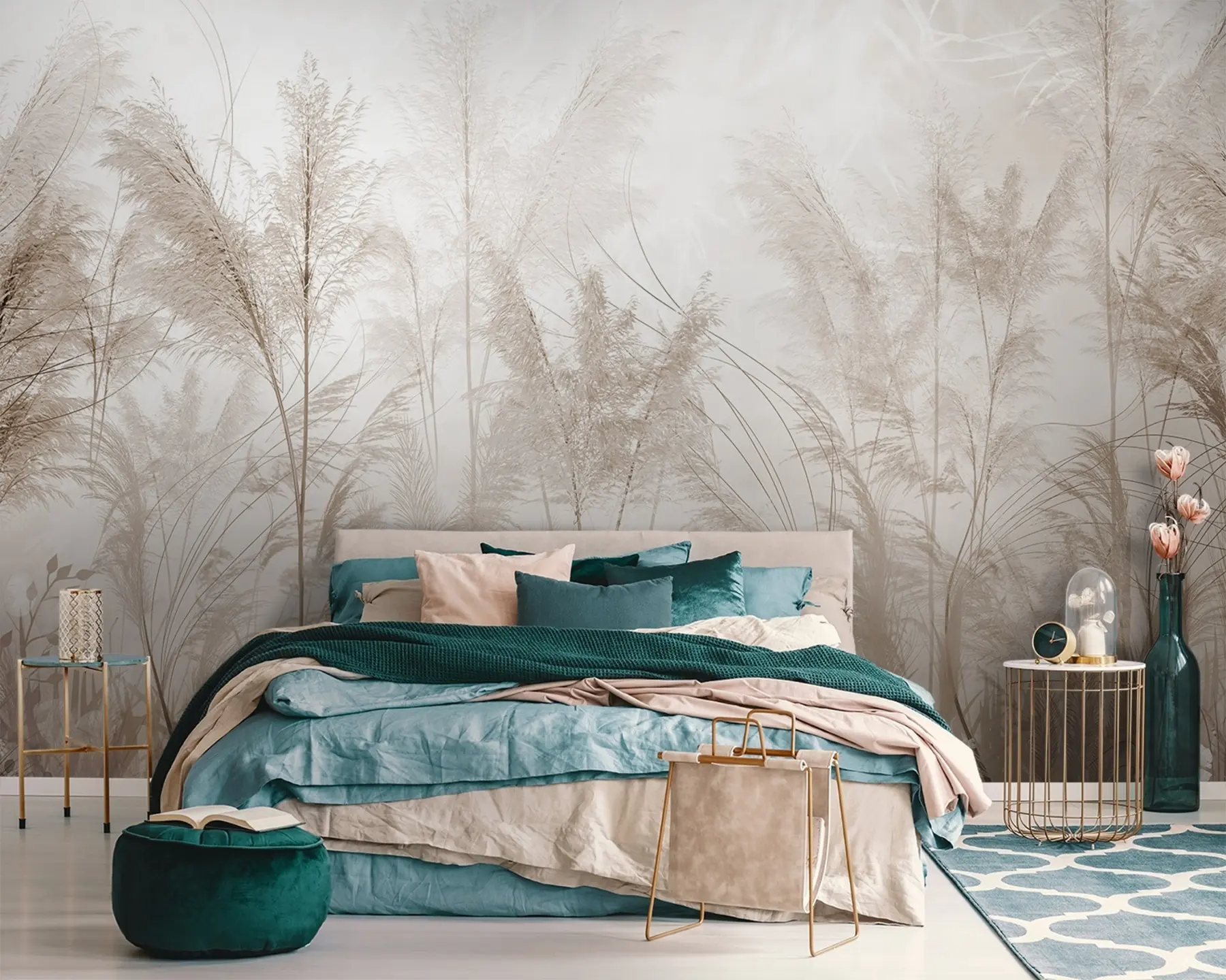 Papier peint Plantes hautes dans les couleurs pastel u93903