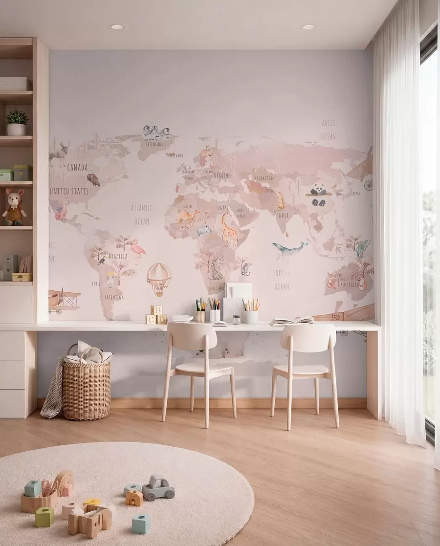 Papier peint Carte du monde pour les filles u93908
