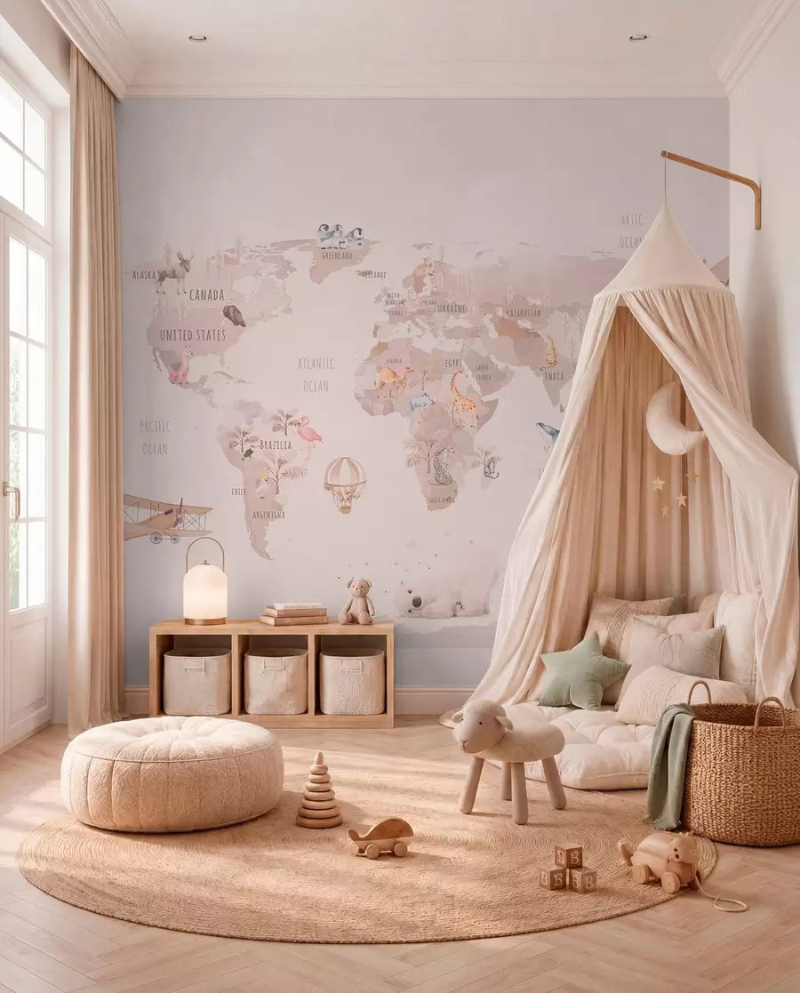 Papier peint Carte du monde pour les filles u93908