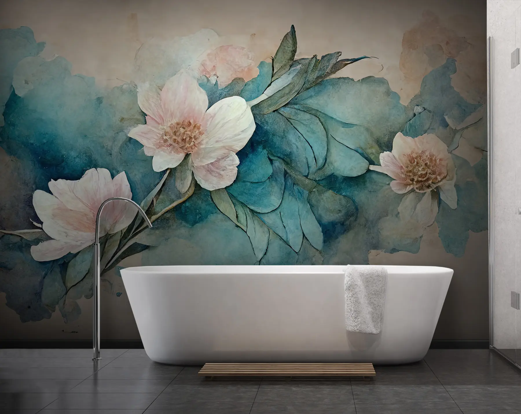 Papier peint Fleurs aquarelles u74676