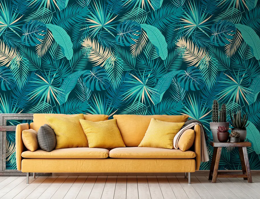 Papier peint Feuilles de palmier de la jungle tropicale u74835