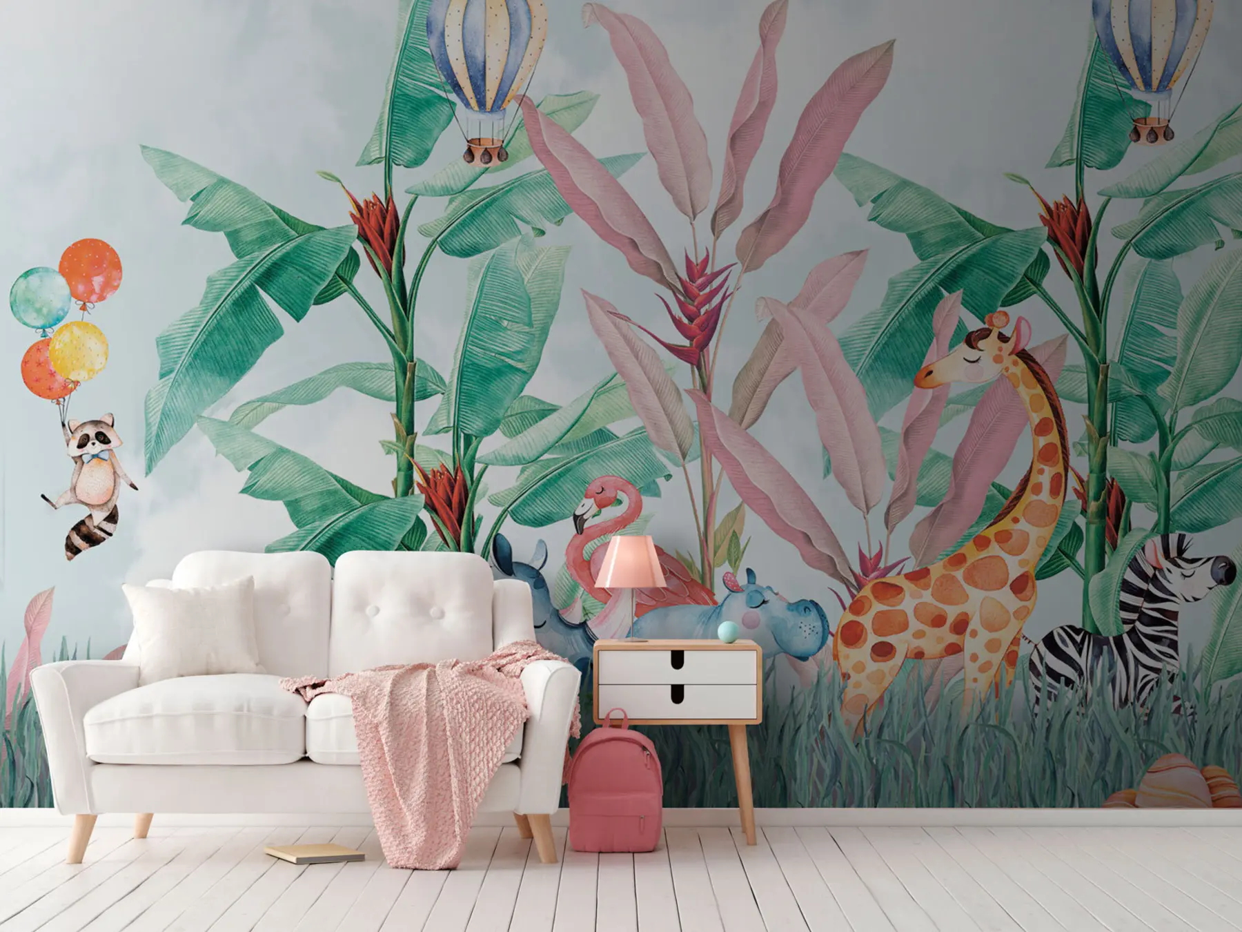 Papier peint Jungle amusante et lumineuse u74711