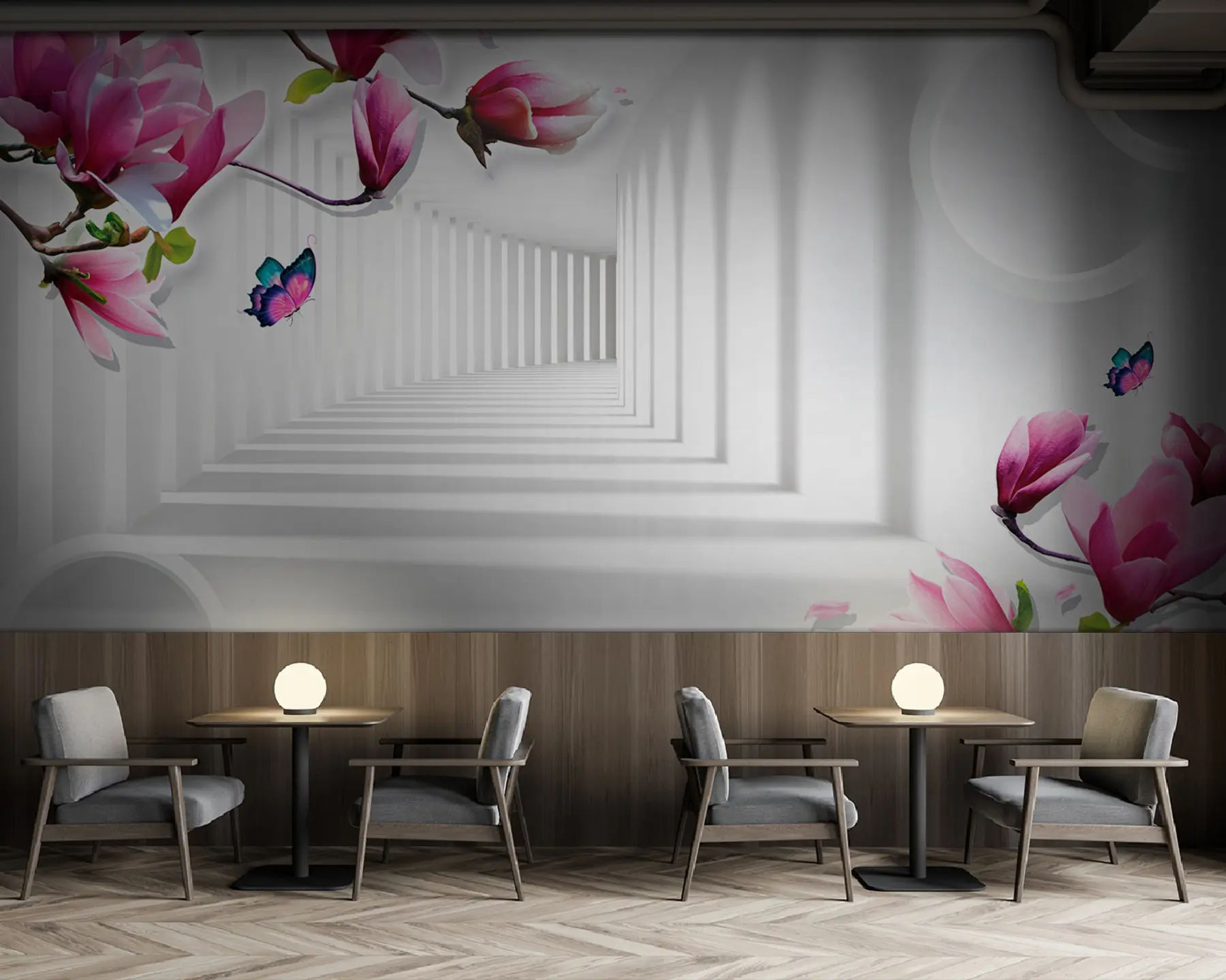 Papier peint Branches de magnolia dans le tunnel u94055