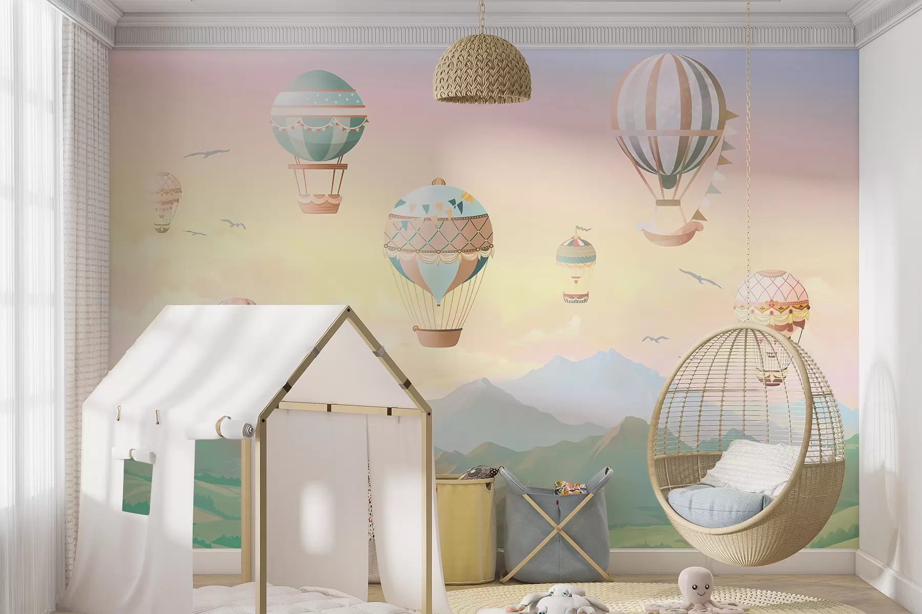 Papier peint Une fabuleuse vallée avec des ballons u94137