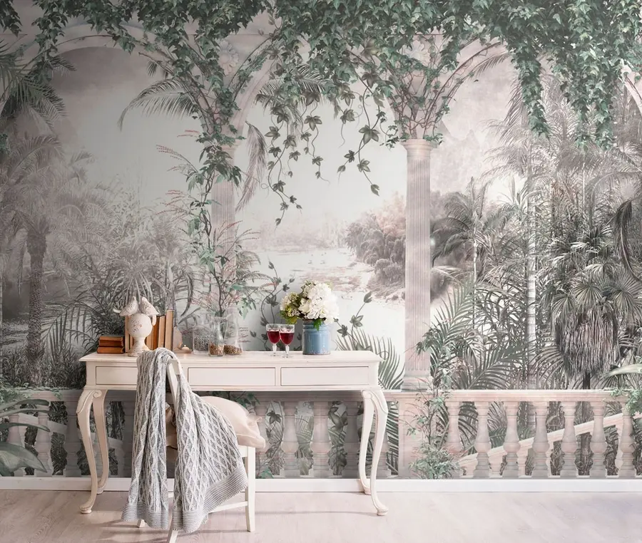 Papier peint Arches anciennes dans le jardin u94141