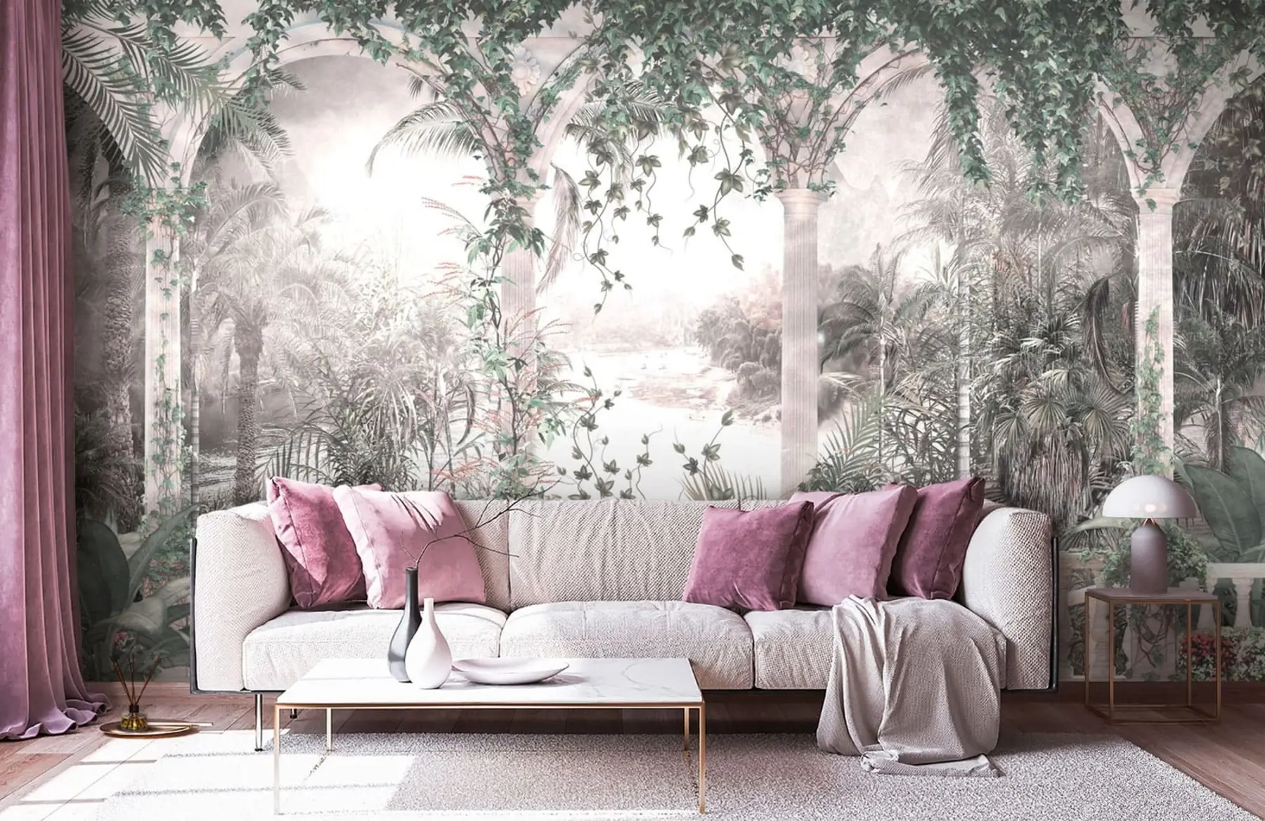 Papier peint Arches anciennes dans le jardin u94141