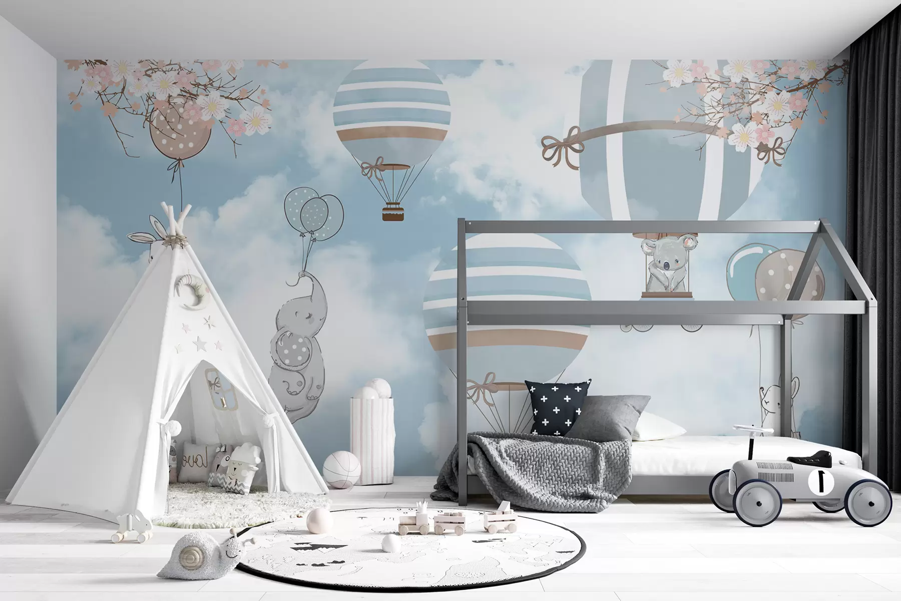 Papier peint Ballons dans le ciel bleu u94289