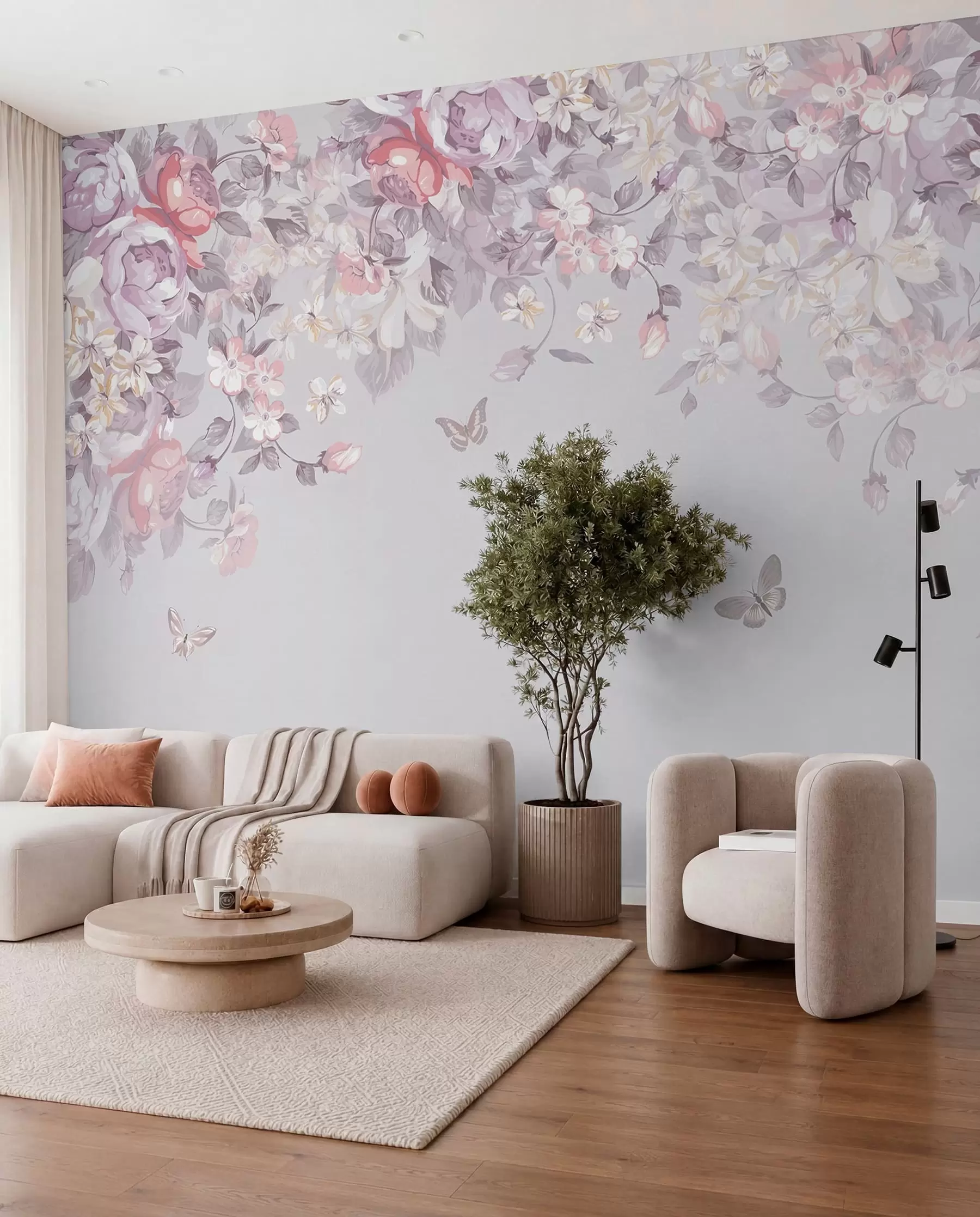 Papier peint Arche de fleurs lilas u94295