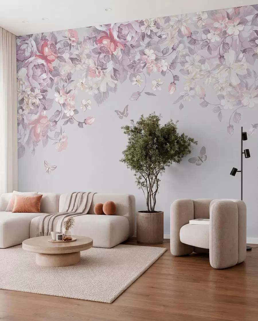 Papier peint Arche de fleurs lilas u94295