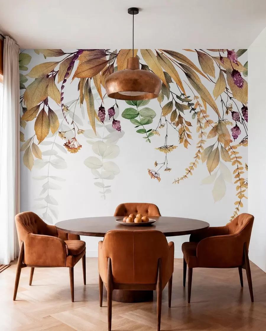 Papier peint Cadre floral avec feuilles d'automne u94198