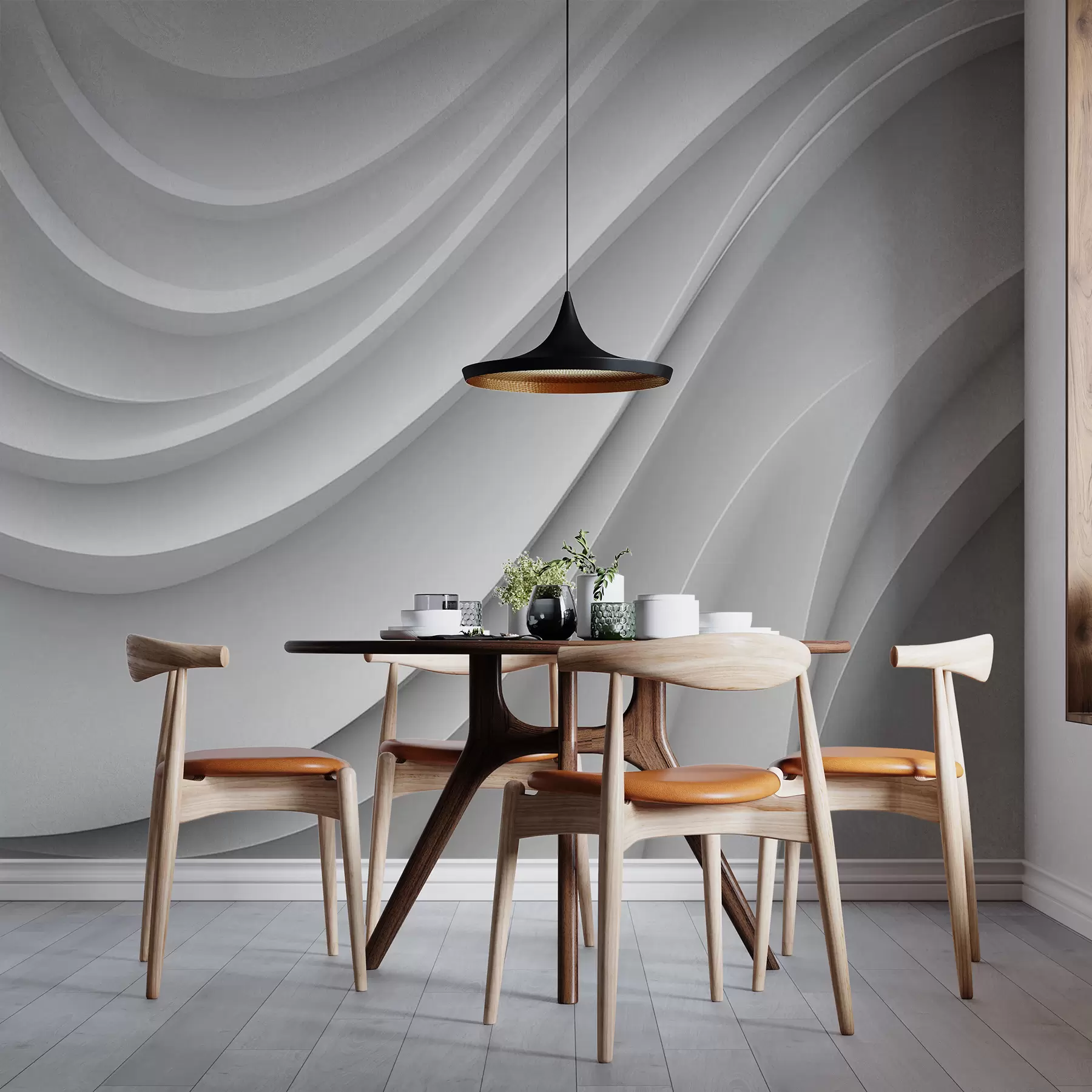 Papier peint Vagues 3d blanches u94078