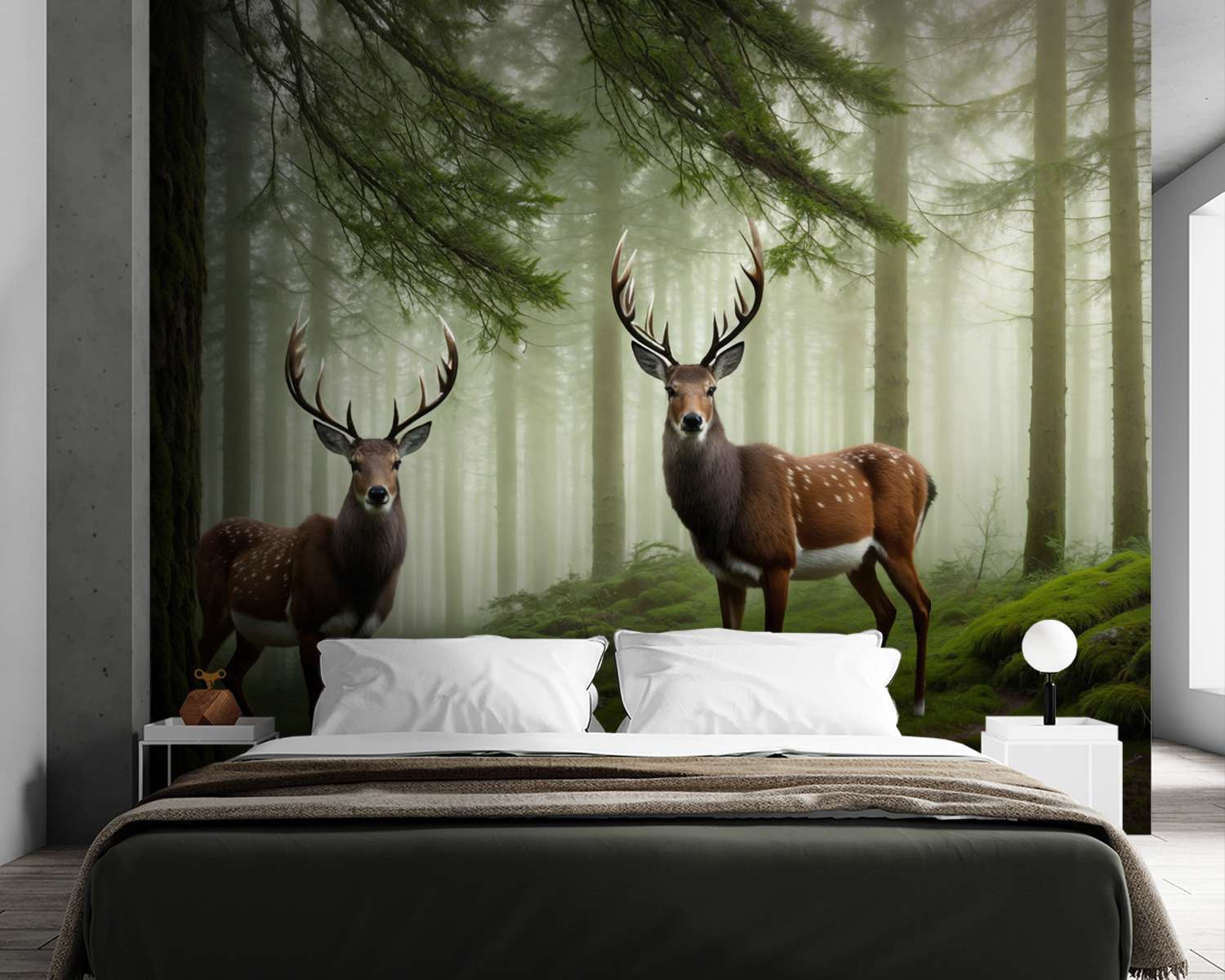 Papier Peint Paris Prix – Cerf & Ruisseau De Montagne II, 270x450cm, Multicolore (Neuf)