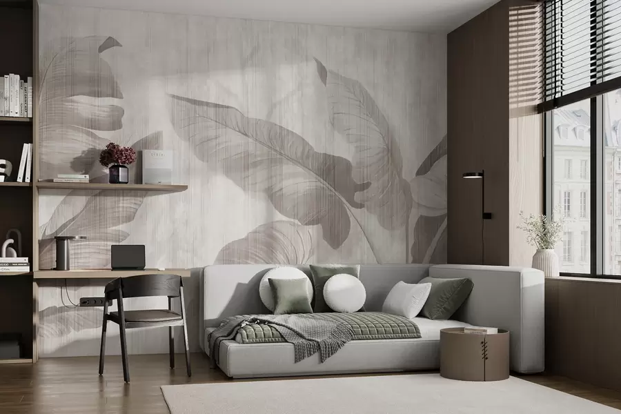 Papier peint Feuilles tropicales dans un style grunge u00299