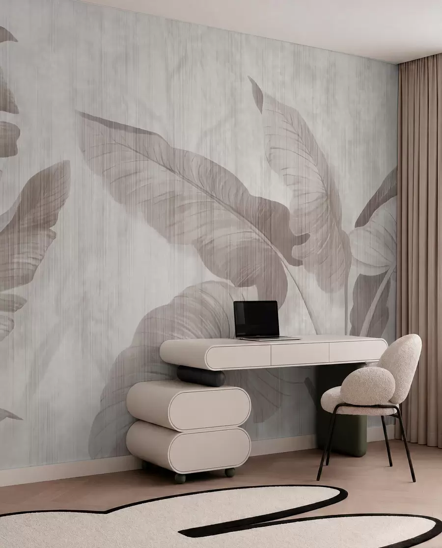 Papier peint Feuilles tropicales dans un style grunge u00299