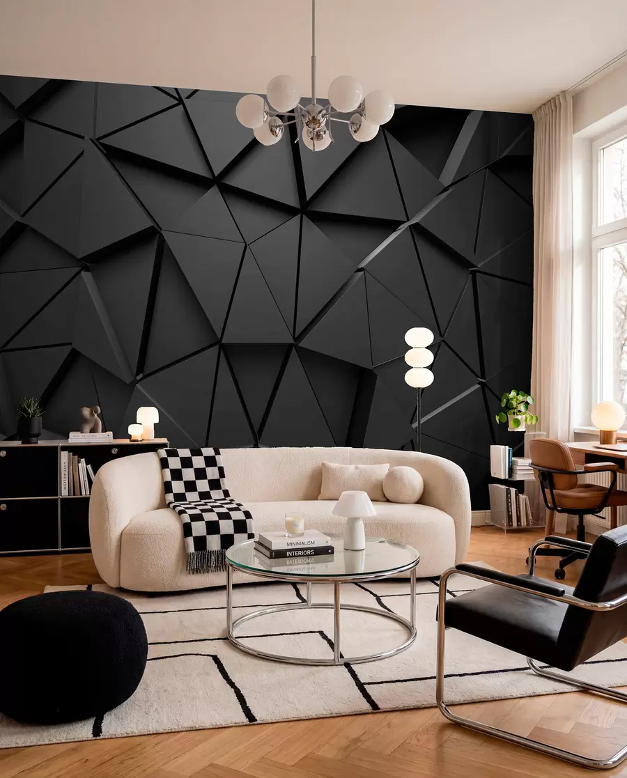 Papier peint Triangles en graphite u03062