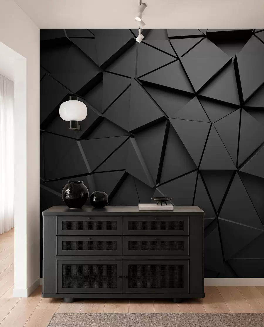 Papier peint Triangles en graphite u03062