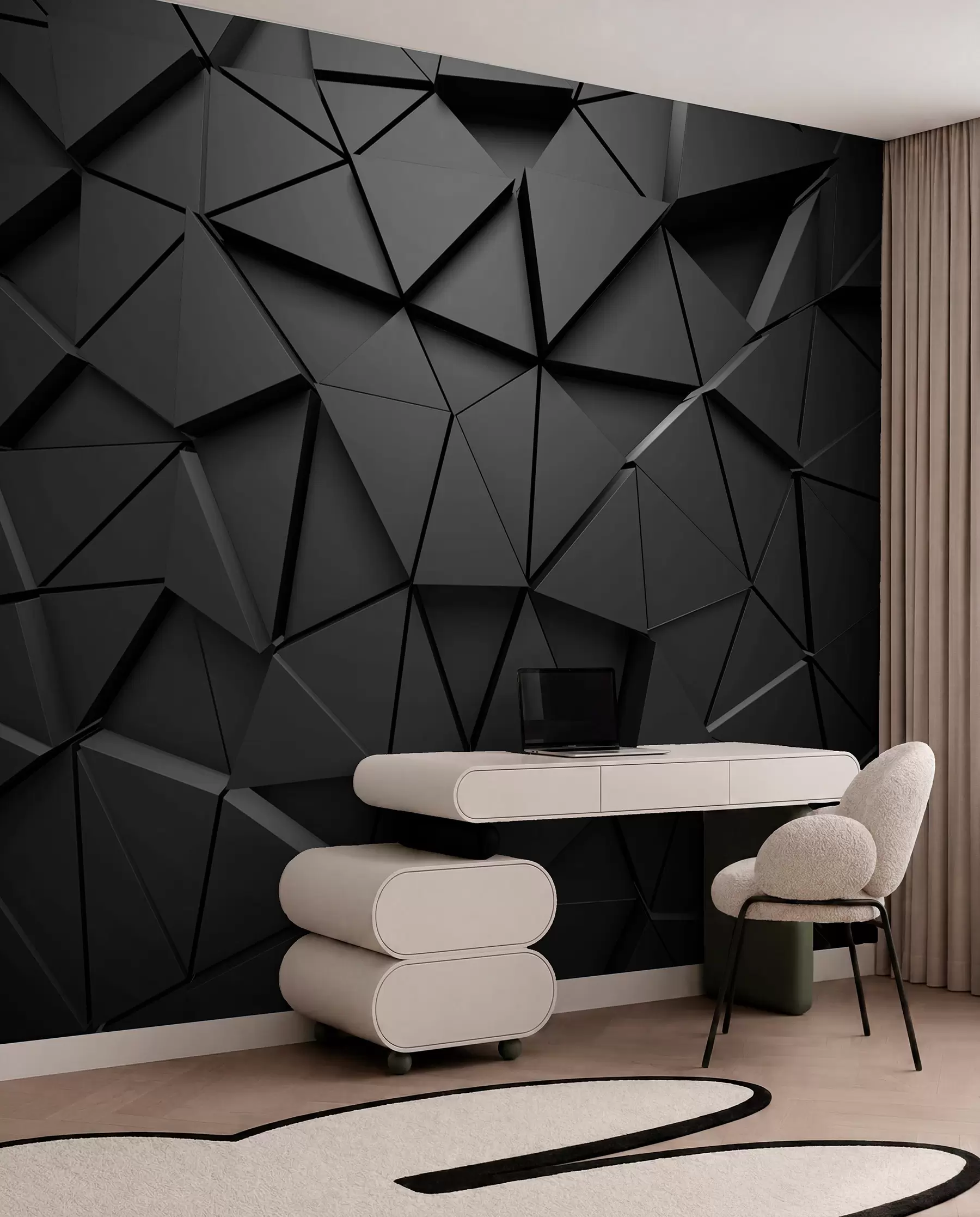 Papier peint Triangles en graphite u03062