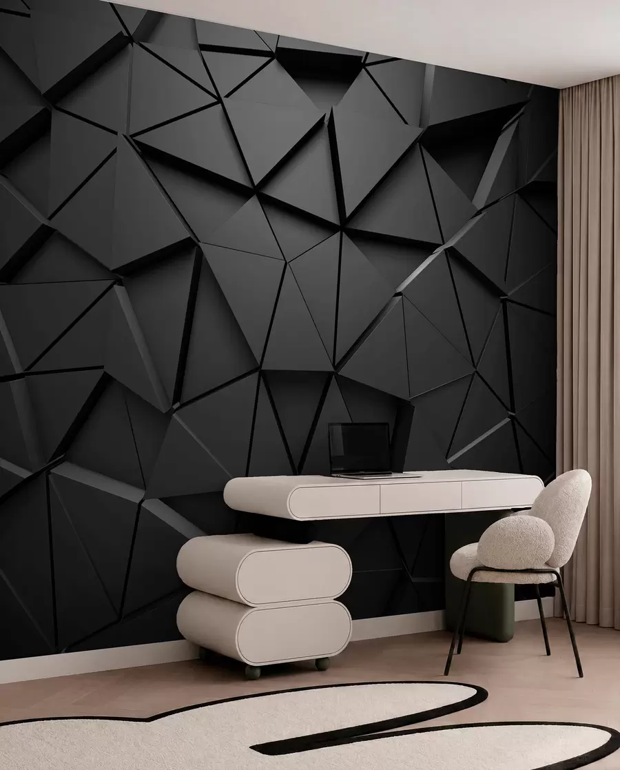 Papier peint Triangles en graphite u03062
