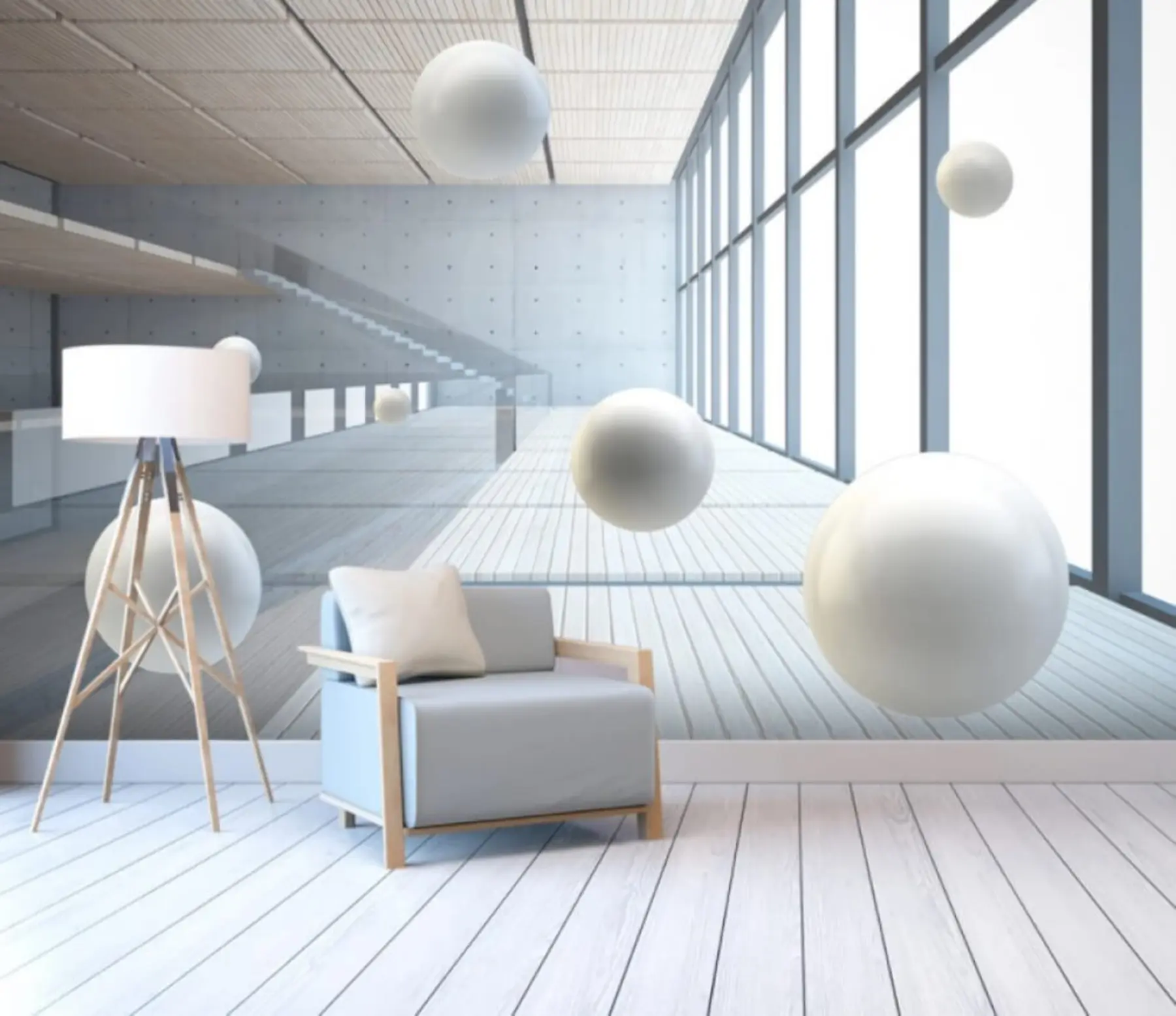 Papier peint Textile, beige et parquet u04311