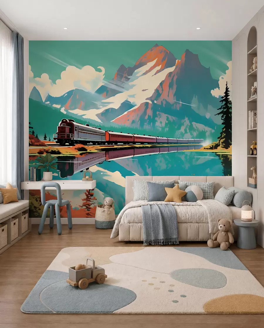 Papier peint Paysage de montagne et train u94759
