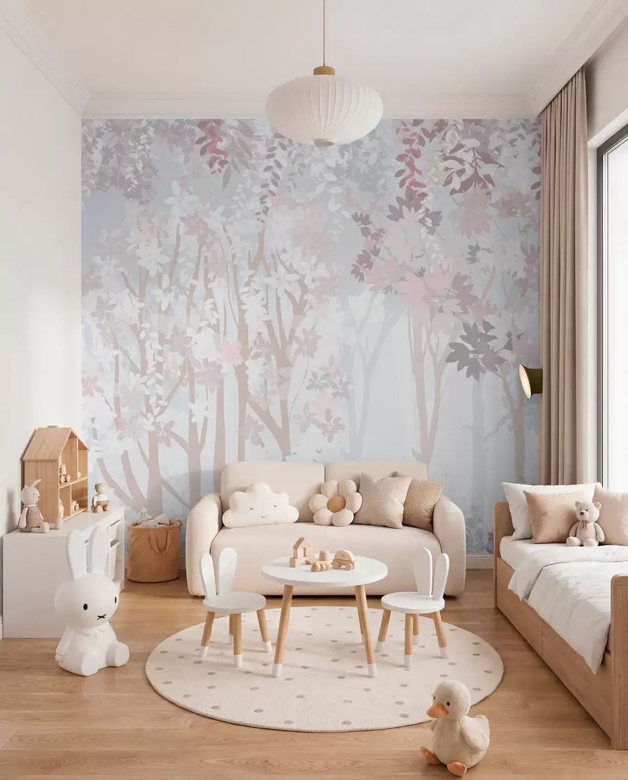 Papier peint Forêt aux tons lavande u94171