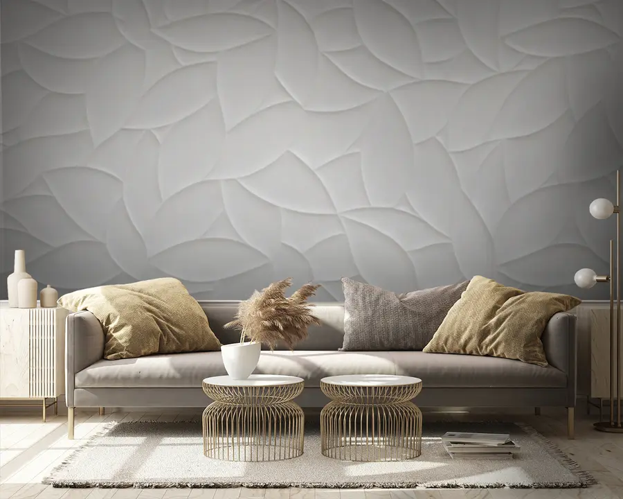 Papier peint Feuilles 3D blanches u75830