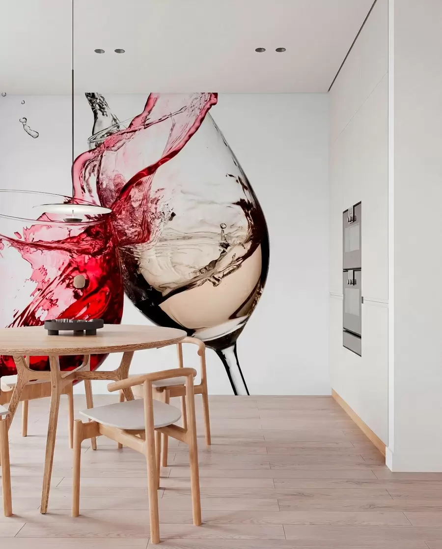 Papier peint Vin blanc et rouge dans des verres u75563