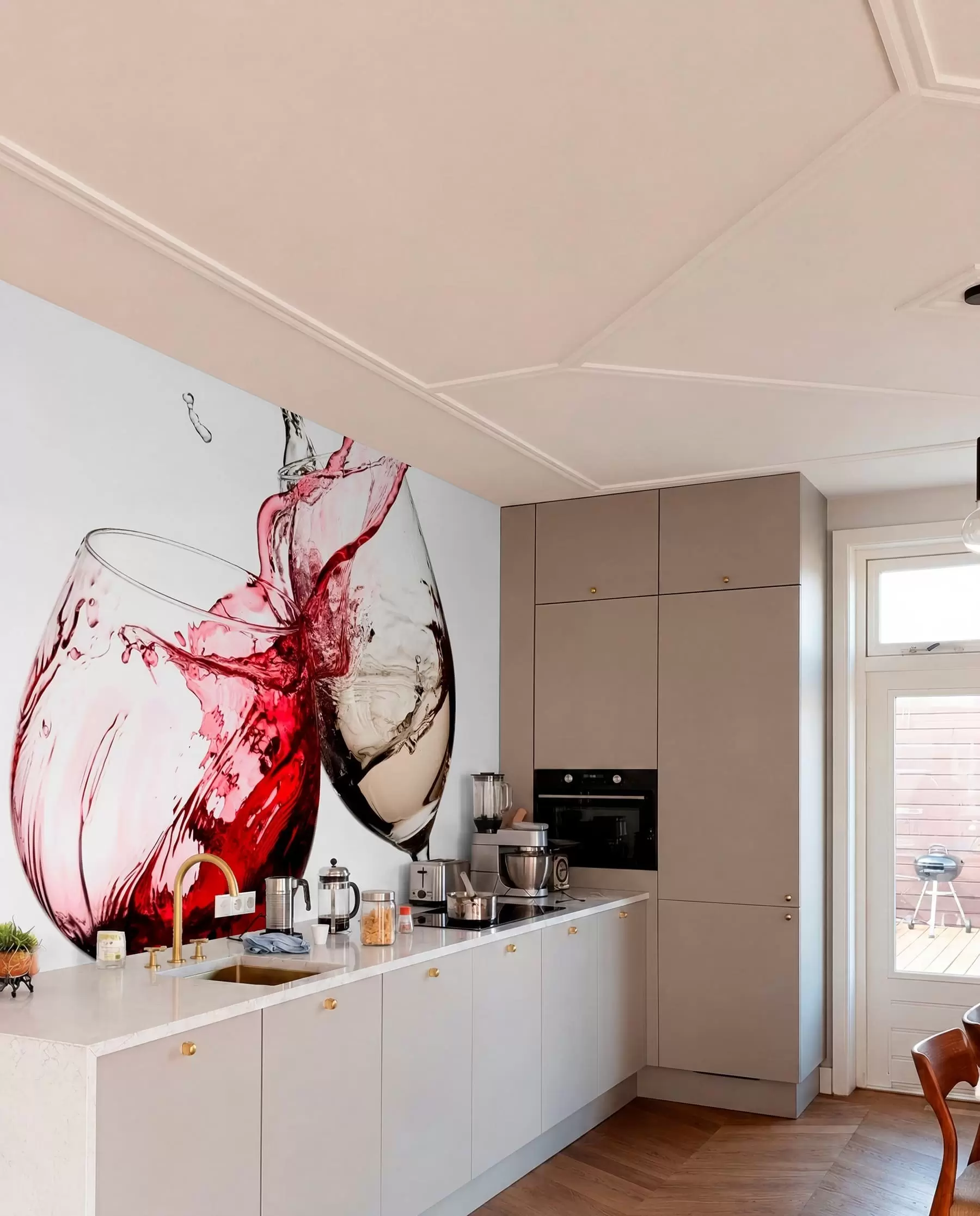 Papier peint Vin blanc et rouge dans des verres u75563