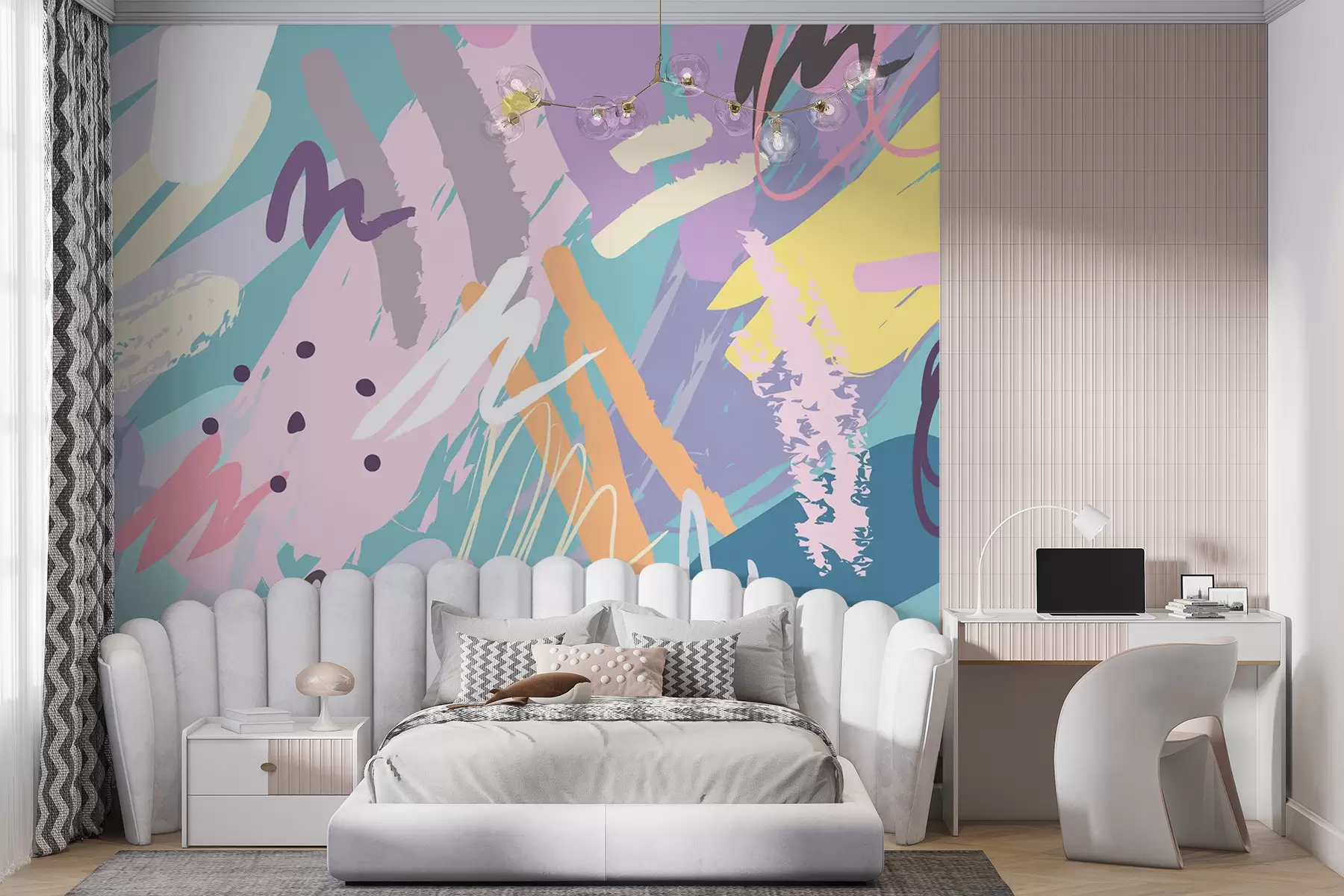 Papier peint Style abstrait de traits colorés u95237