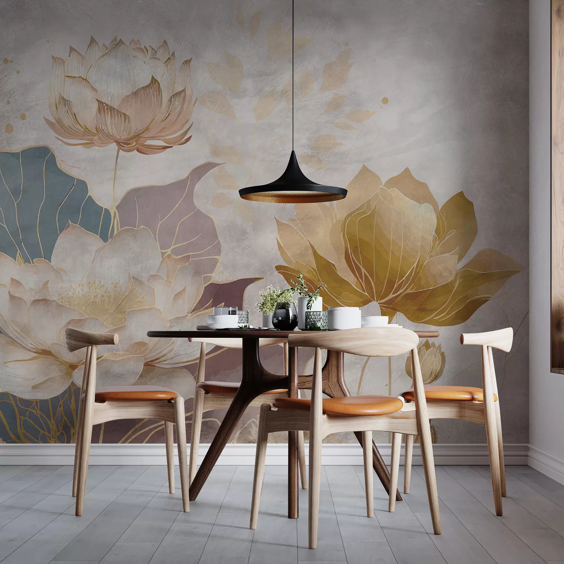 Papier peint Belles grandes fleurs u95418