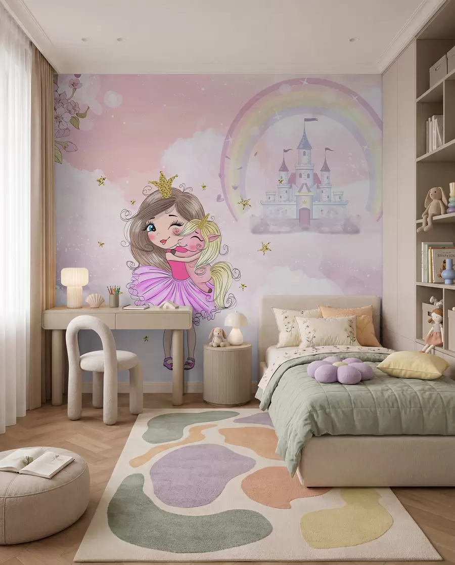 Papier peint Princesse et sa licorne u95401