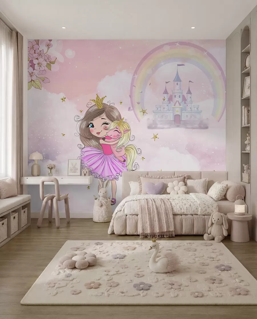 Papier peint Princesse et sa licorne u95401