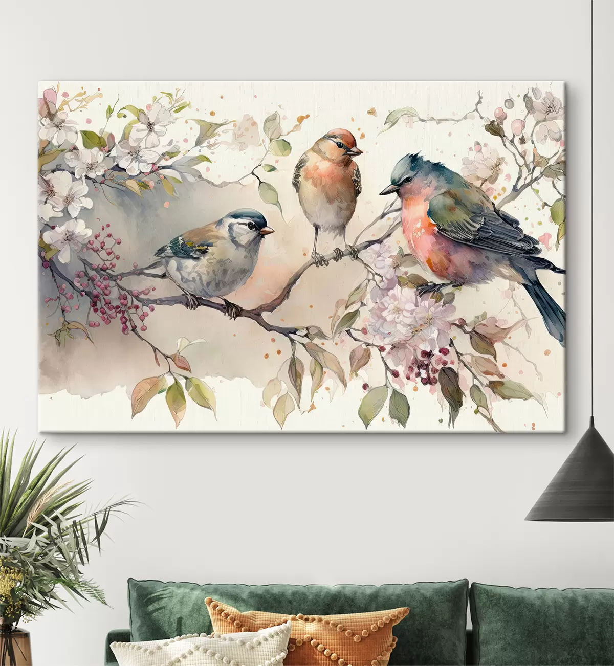 Affiche Décorative Oiseaux Style Nordique - Impression Qualité 20x30cm Sur Papier Recyclé 300g, Sans Cadre