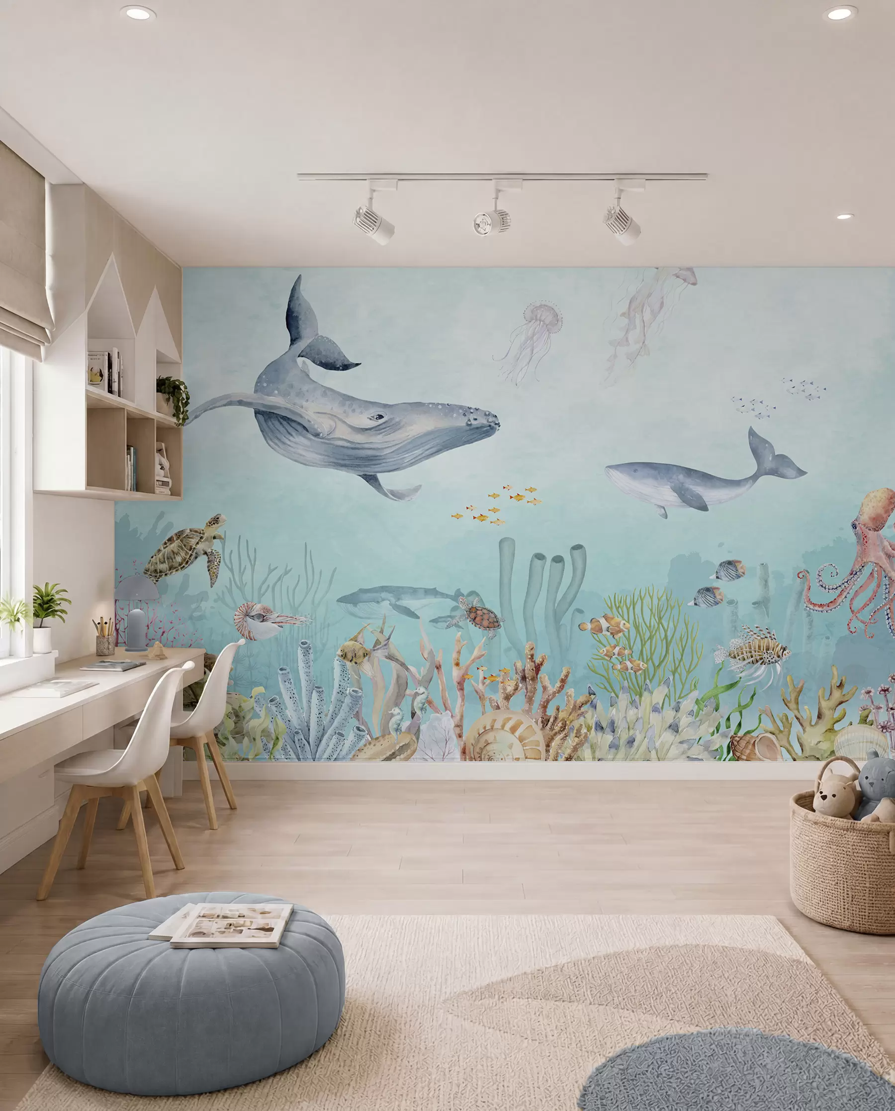 Papier peint Baleines et amis marins u95446