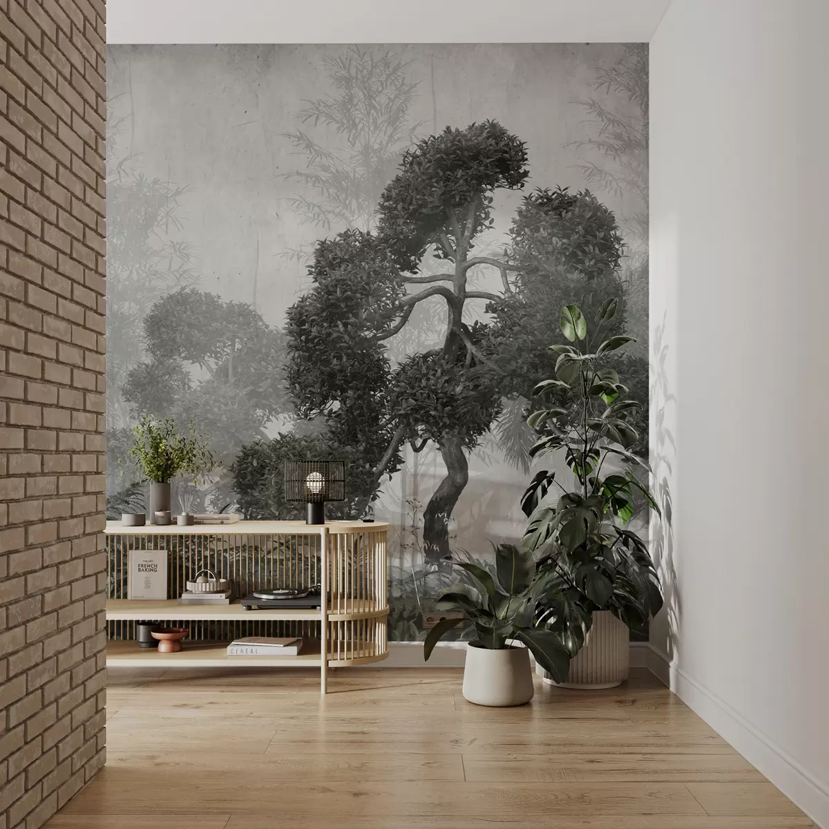 Papier peint Vieux arbres dans la brume u95901