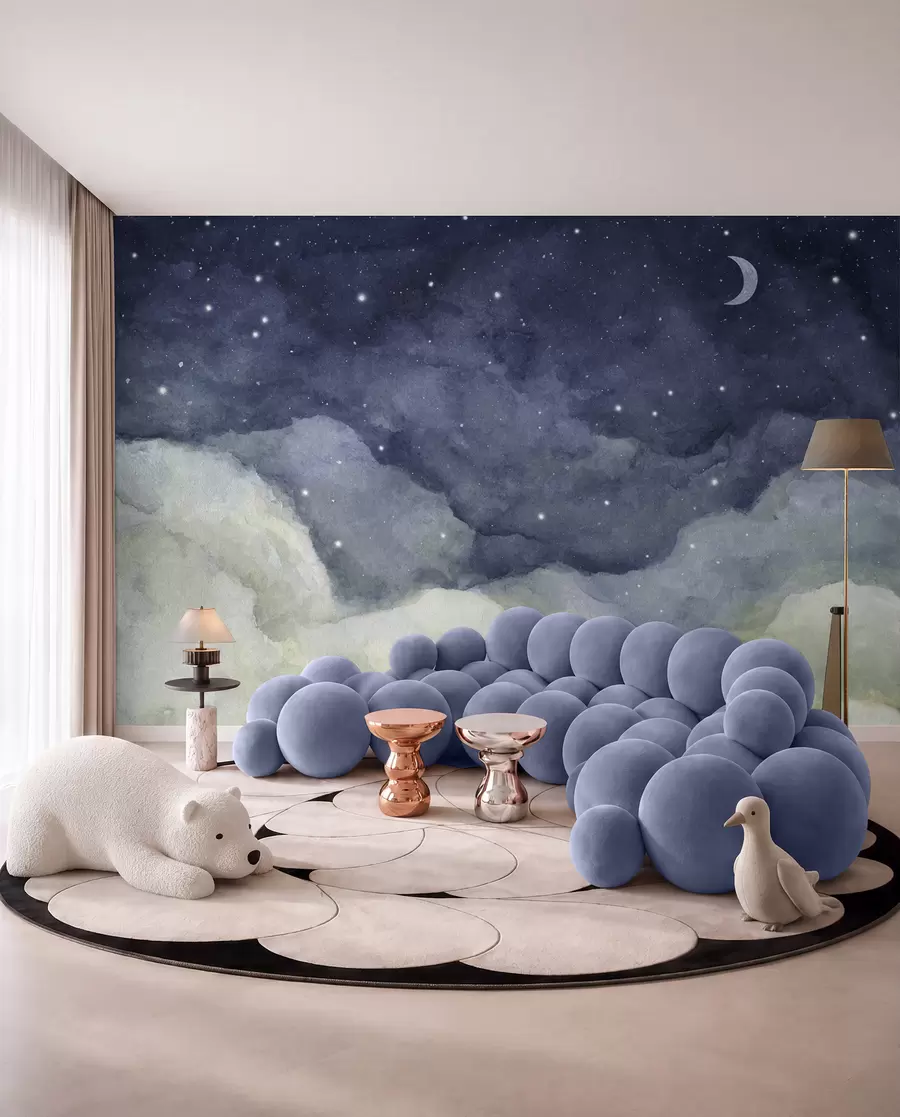 Papier peint Croissant de lune et nuages u96076