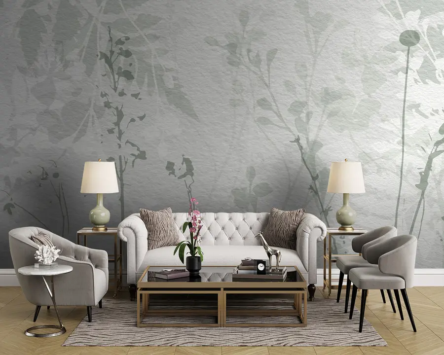 Papier peint Fond floral aquarelle dans des tons beiges u96104